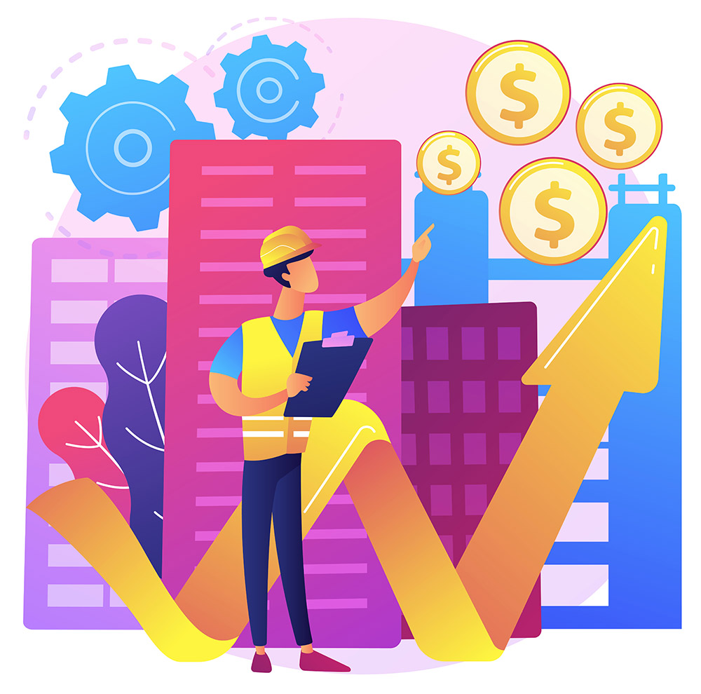 Building investment abstract concept vector illustration.